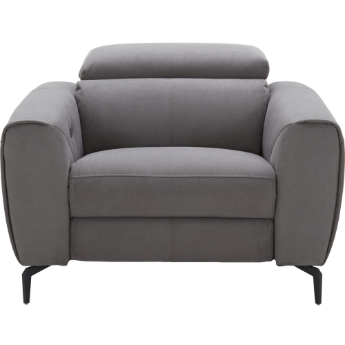 Lorenzo Power Motion Accent Chair in Grey Fabric